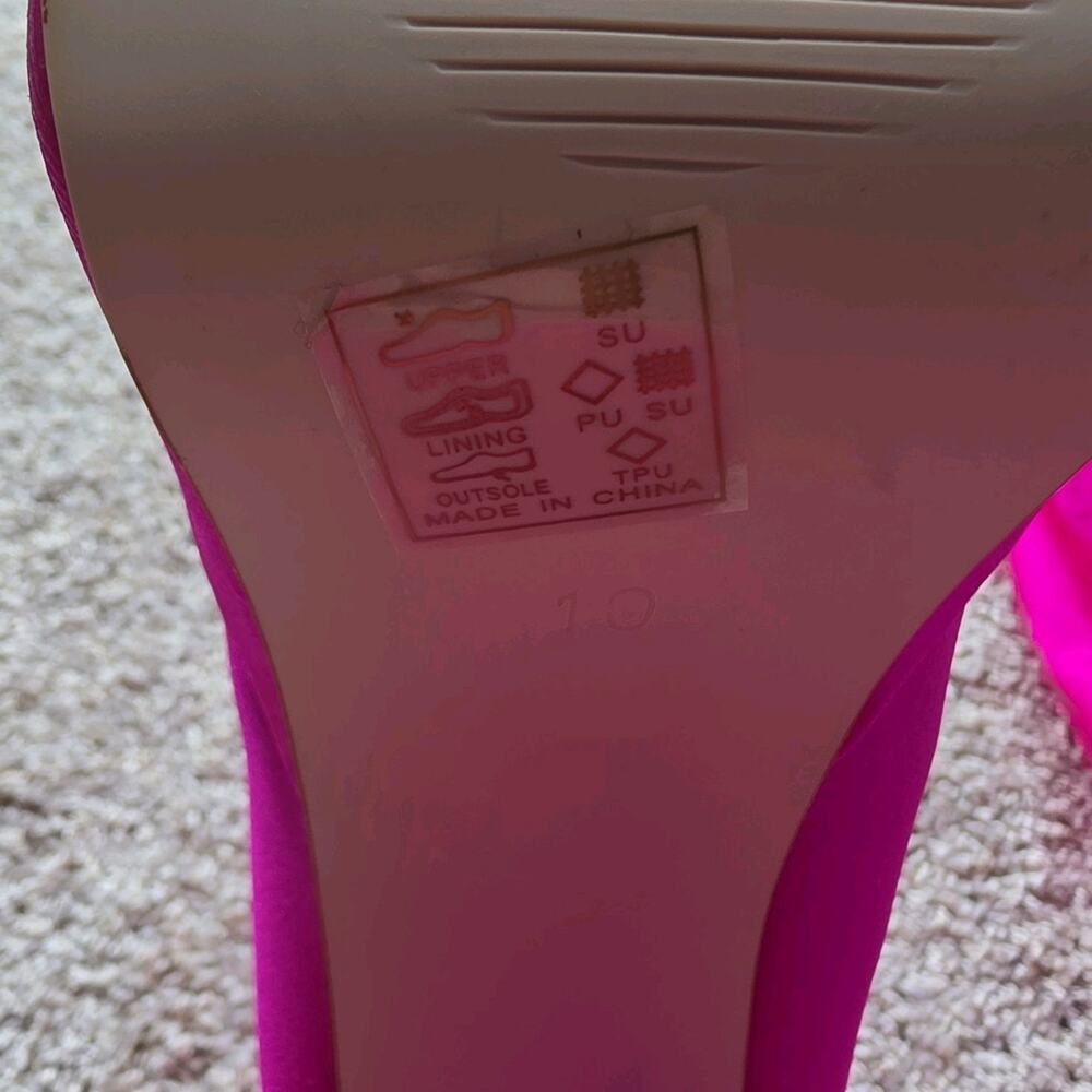 Azalea Wang Platform Pant Boot Fuschia Size 10 NEW leggings - Picture 7 of 11